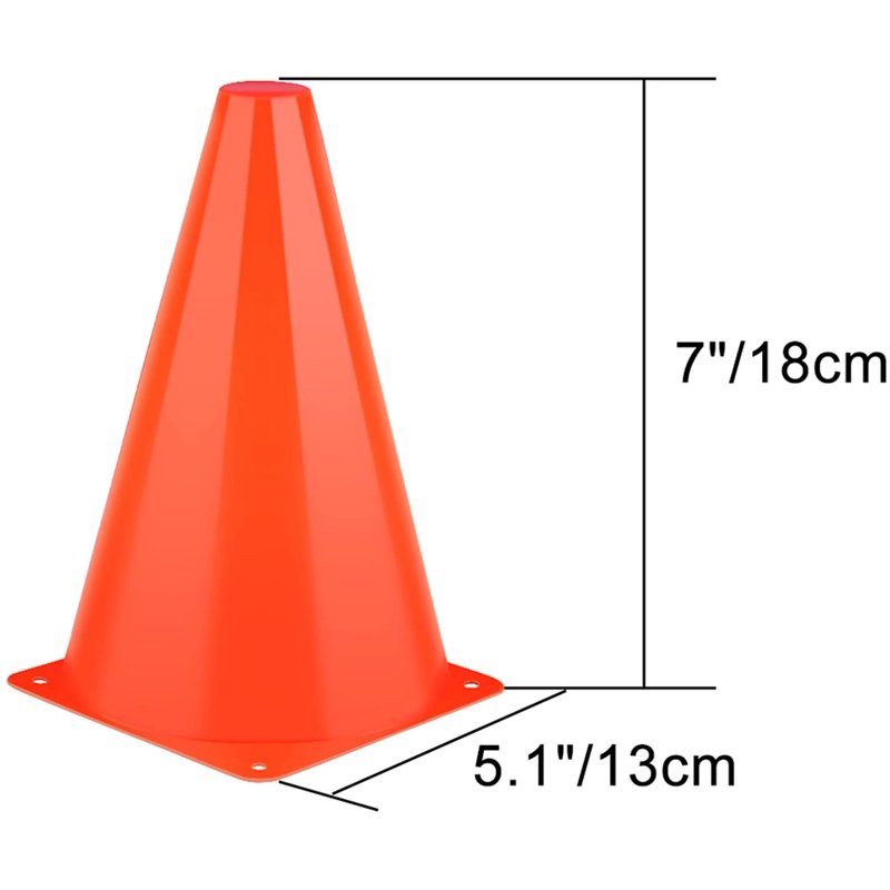 Soccer Training Cones 12-Piece Set 7 Inch Plastic Field Markers for Indoor Outdoor Practice