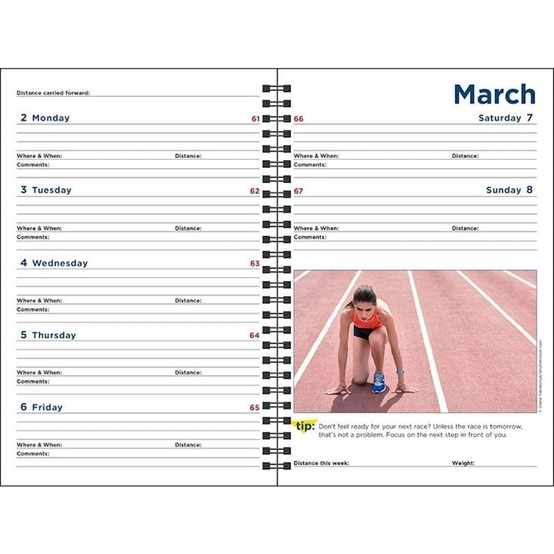 Runner's Day-by-Day 2026 Planner Calendar - 12-Month Running Log, Goals & Tips