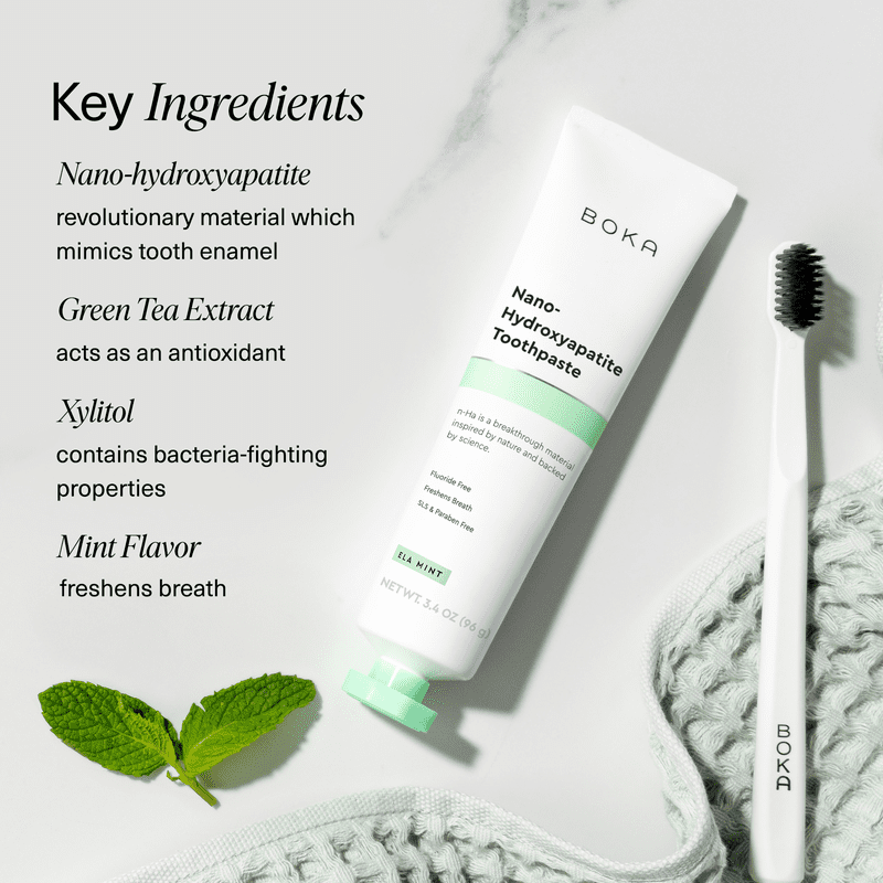 Nano Hydroxyapatite Fluoride-Free Toothpaste for Sensitive Teeth - Mint Flavor, 3 Pack