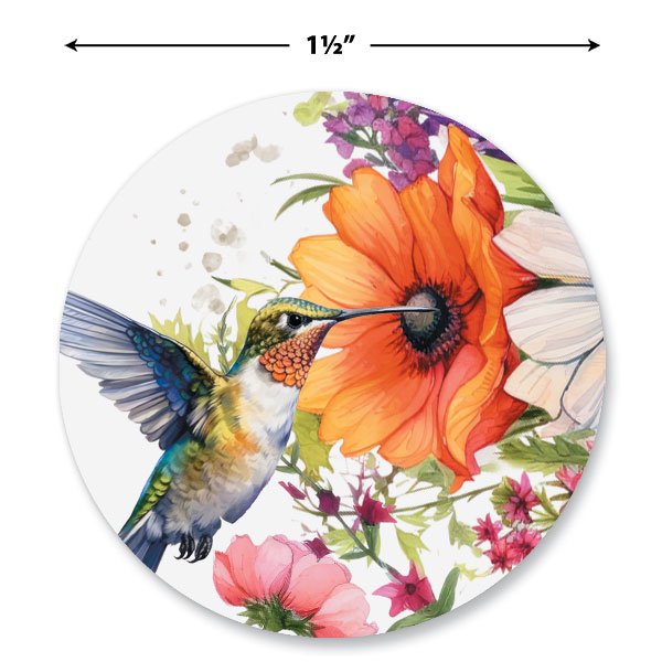 Watercolor Floral Seals (Watercolor) - Set of 24 1.5" Self-Stick Envelope Stickers