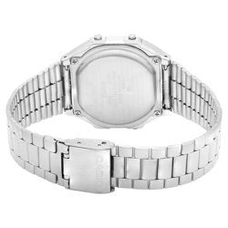 Men's Stainless Steel Watch with Digital Features - Silver & Black