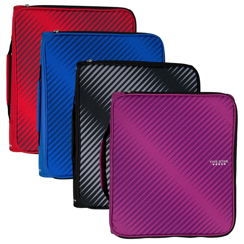 Multi-Access Zipper Binder with 2-Inch Rings and Expanding File - Assorted Colors
