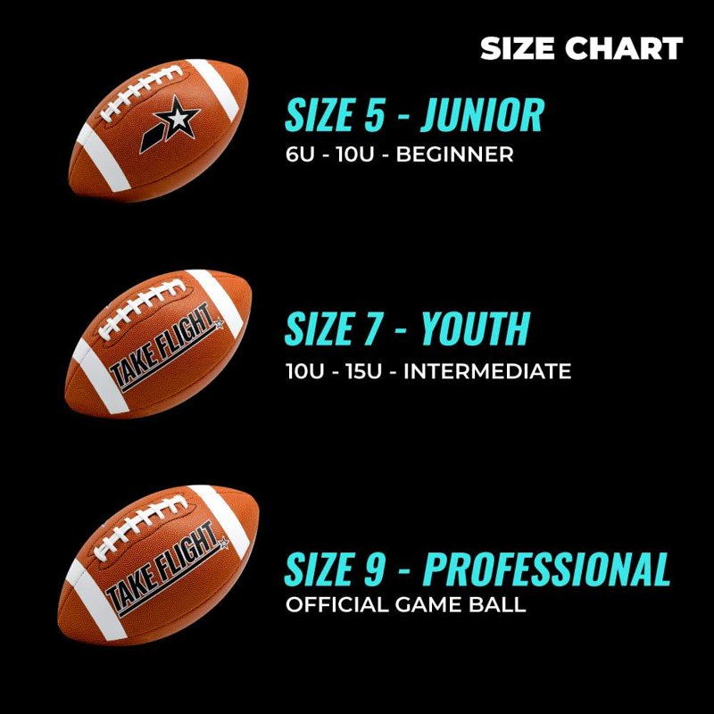 Official Size 5, 7, 9 Eco-Leather Football - Take Flight Professional Game Ball