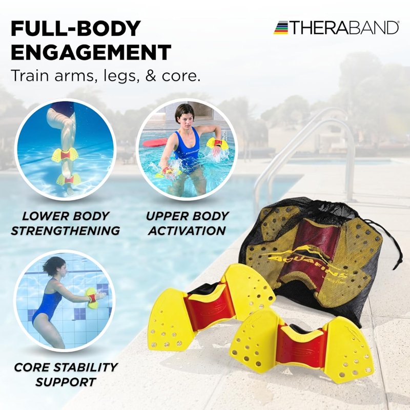 Aquatic Water Resistance Exercise Kit for Full Body Water Training - Aquafins & Cuffs