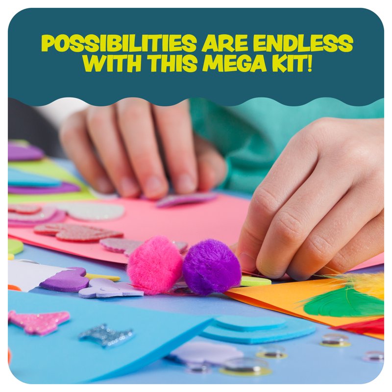 Kids Arts & Crafts Kit with Supplies in Storage Case for Creative Projects