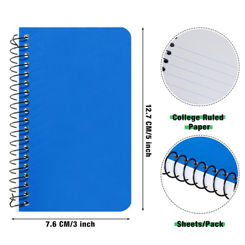 Mini Pocket Notebooks Set - 12 Assorted 3x5 Inch Lined Memo Pads for Home Office School