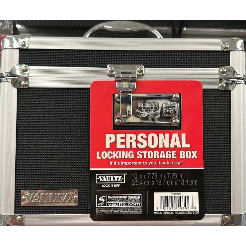 Vaultz Locking Storage Safe Box - 10x7.25x7.75 Inch Portable Security Safe