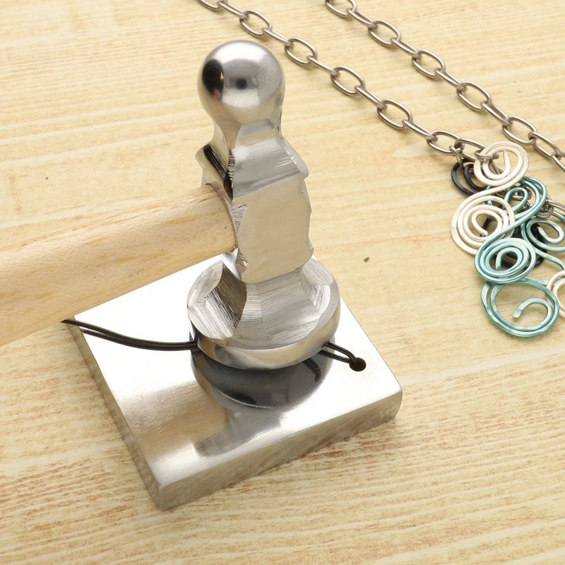 Jewelry Making Chasing Hammer & Steel Bench Block Set - Metalworking Tools