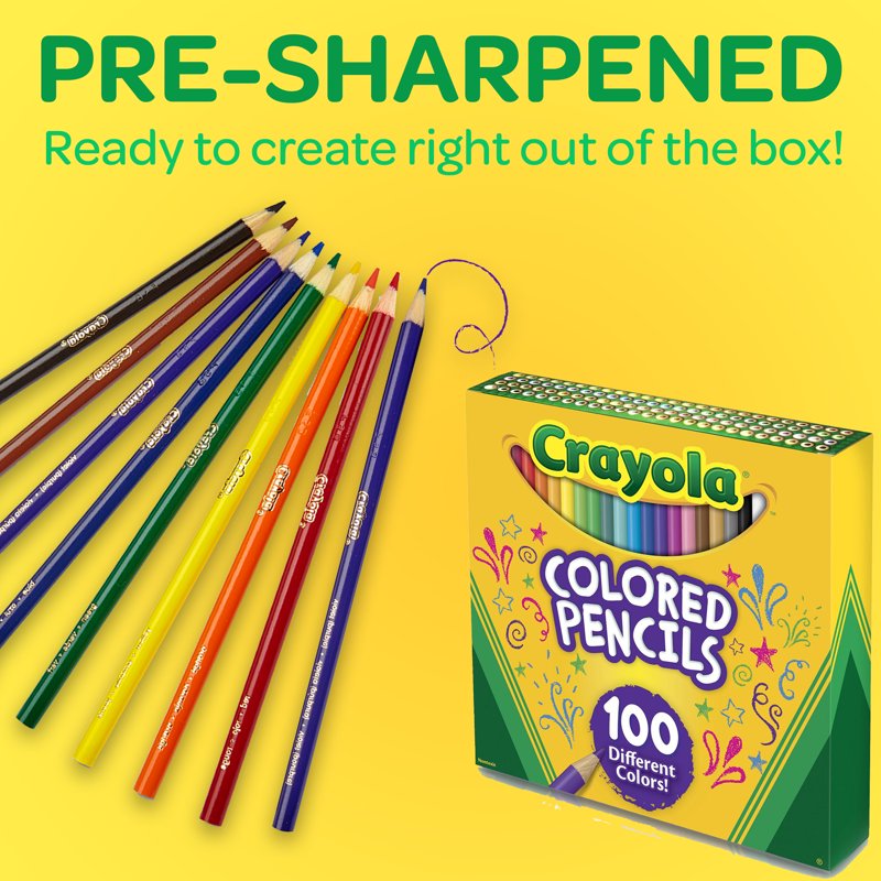 100 Pack Colored Pencils for Kids & Adults - Art Classroom Supplies