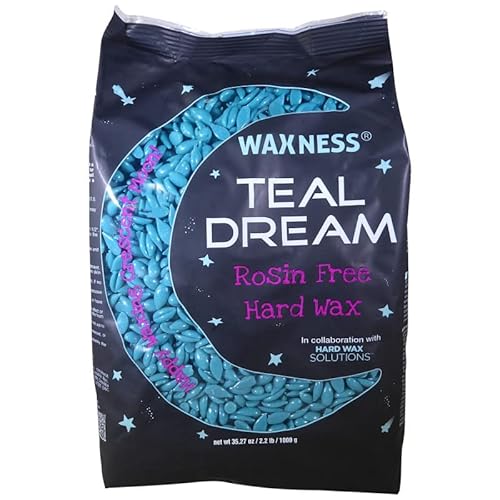 Waxness Teal Dream Wax Starter Kit with Metallic Heater, 2.2 lb (1 kg) Stripless Hard Wax Beads ? Professional Use ? Made in Italy
