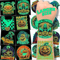 winthrop 100 Pcs Luminous Halloween Temporary Tattoos for Kids, Individually Wrapped Glow In the Dark Waterproof Large Size Tattoos,Trick or Treat, Best Choice for Halloween Candy Bag, 25 Designs