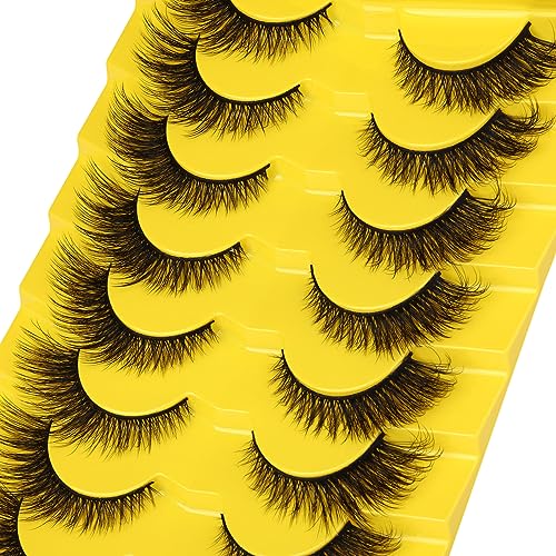 Natural Lashes Cat Eye False Eyelashes Wispy Mink Lashes that Look Like Extensions Fox Eye Lashes 9 Pairs by Zegaine