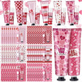 Loopeer 48 Sets Valentine's Day Hand Cream Lip Balm Gifts Bulk Galentine's Day Gift Valentine Party Favor Moisturizing Heart Hand Lotion Bulk Mini Dry Cracked Care Cream for Women Teacher Coworker