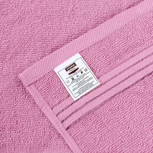 Utopia Towels Wash Cloths Set, 12 by 12 Inches, 100% Cotton Ring Spun, Highly Absorbent and Soft Feel Washcloths for Bathroom, Spa, Gym, and Face, 12 Pack Pink
