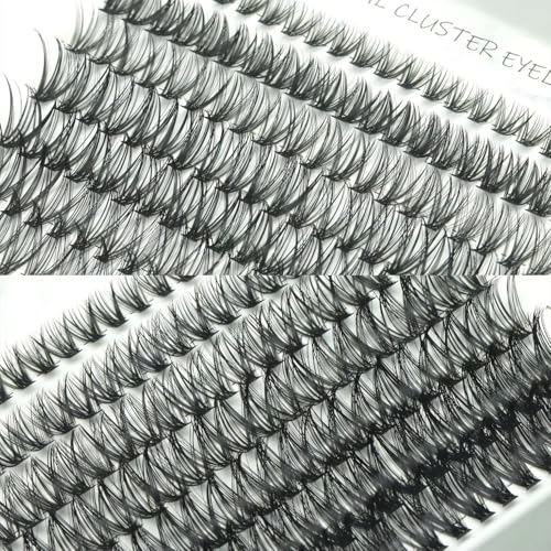 Cluster Lash Extension Kit ? Natural Look, Reusable At-Home Lash Kit, DIY Segment Lashes, Mink-Style Clusters with Bond & Seal D Curl / 8mm?16mm