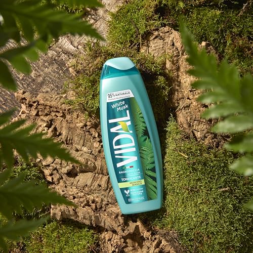 Vidal Shower Gel, White Musk 250 ml/8.4 Fl Oz, Moisturizing, Softening, Body Care, Unisex, Made in Italy