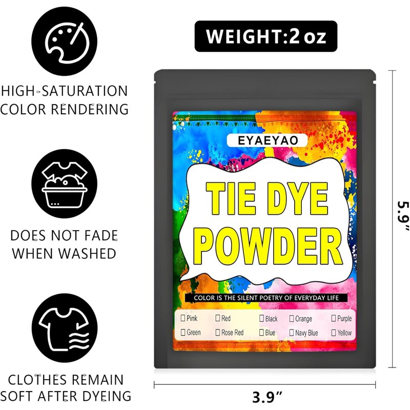 Tie Dye Kit with 9 Vibrant Colors - Permanent Fabric Dye for Clothing & Textiles - Non-Toxic & Easy to Use