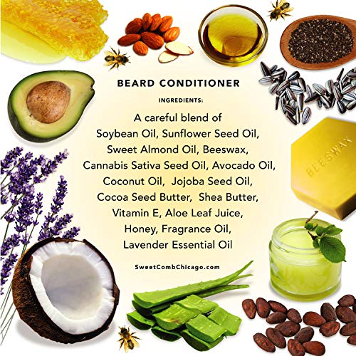 Sweet Comb Chicago: Beeswax Beard Conditioner, Strong Hold for Your Beard, Strengthens & Softens Beards & Mustaches - Leave in Conditioner Wax for Men