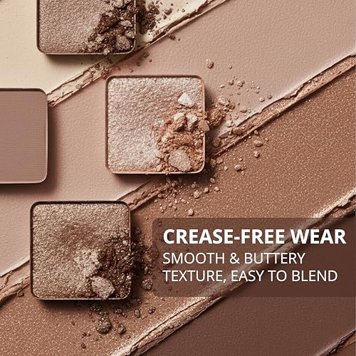 Lamora Nude Eyeshadow Palette - 12 Soft Pink Rose Shadows, Multi-Use Eye Makeup Palette with Matte & Shimmer Finishes, Ultra-Blendable Everyday Neutrals, Long-lasting Wear, Travel Makeup with Mirror