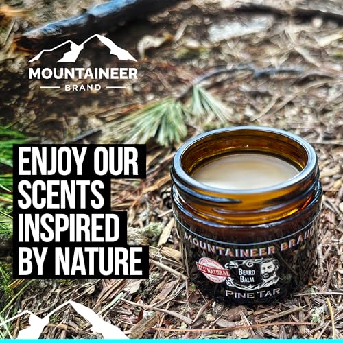 Mountaineer Brand Natural Beard Balm with Smokey Bourbon Scent | Scents Inspired by Nature | Beard Butter for Men | Leave in Condidtioner | Hydrates, Softens and Tames | Made in West Virginia | 2oz