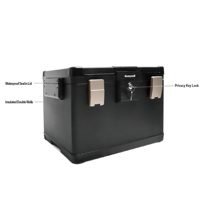 Fireproof Waterproof Safe Box 1.06 Cu Ft with Key Lock for Documents & Valuables