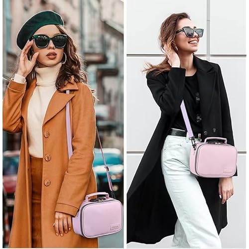 PU Leather Storage Bag Complete Kit with 10 Small Accessories, Portable Travel Storage Case with Lock and Great Gift for Women, Childproof Organization Container Box 9 X 6 X 4 Inches (Pink)