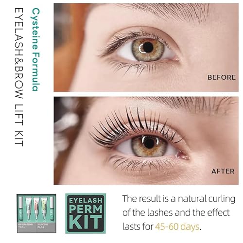 BLACKWINGS Lash Lift Kit, 4 Bottles Eyelash Perm Kit, Professional Eyelash Curling Lash Extension Set,Lash Curling, Semi-Permanent Curling Perming Wave Suitable for Salon