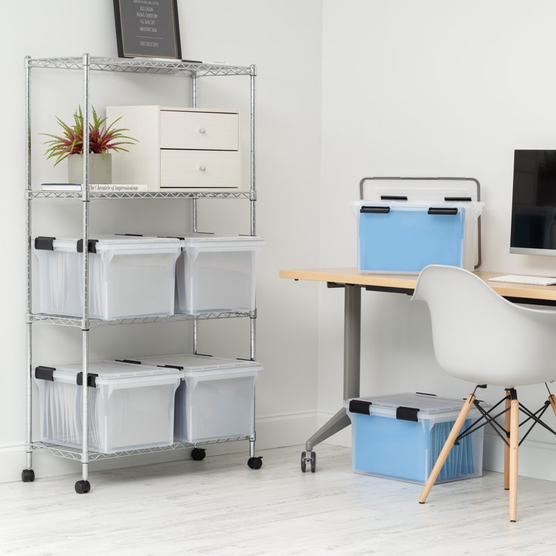 Plastic File Box Organizer for Letter Legal Documents - Pack of 1 or 6