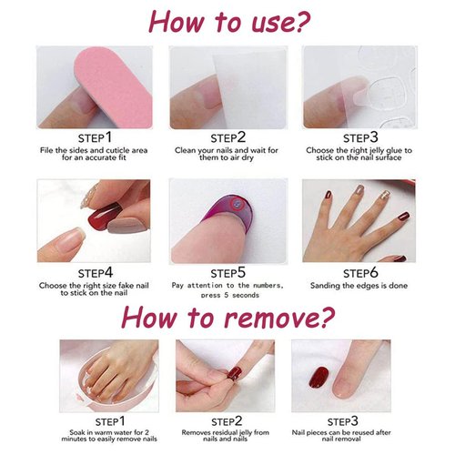 Christmas Press on Nails Long Coffin Fake Nails with Ribbon Designs Red Pink Stripe Glue on Nails Snowflake Gift Stick on Nails Glossy Reusable Xmas False Nails for Women Girls Winter Holiday Manicure