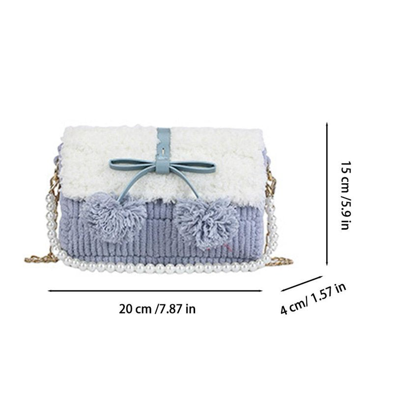 DIY Knitting Crochet Handbags Kit for Beginners with Materials - Blue