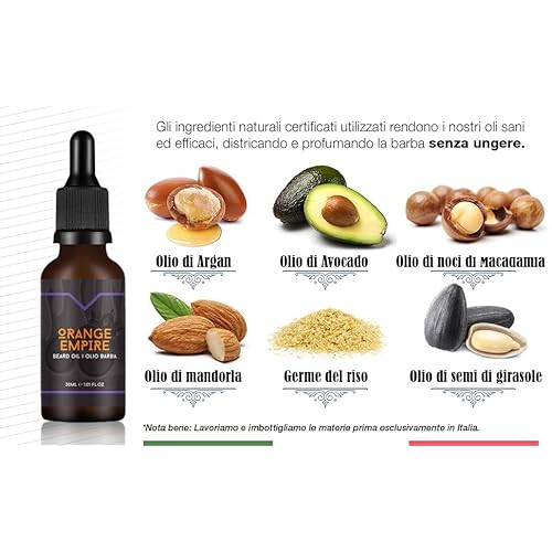 The Goodfellas' smile Empire Orange Beard Care Oil 1?oz ? Zesty Citrus Scent ? Deep Moisture & Shine Enhancer ? Softens, Protects & Tames Frizz ? Lightweight Beard Conditioner Made in Italy