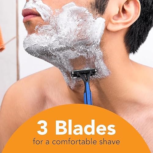 BIC Comfort 3 Disposable Razors, Long-Lasting 3-Blade Razors for Men, Perfect razors Designed for Smooth and Comfortable Shave, 24-Count