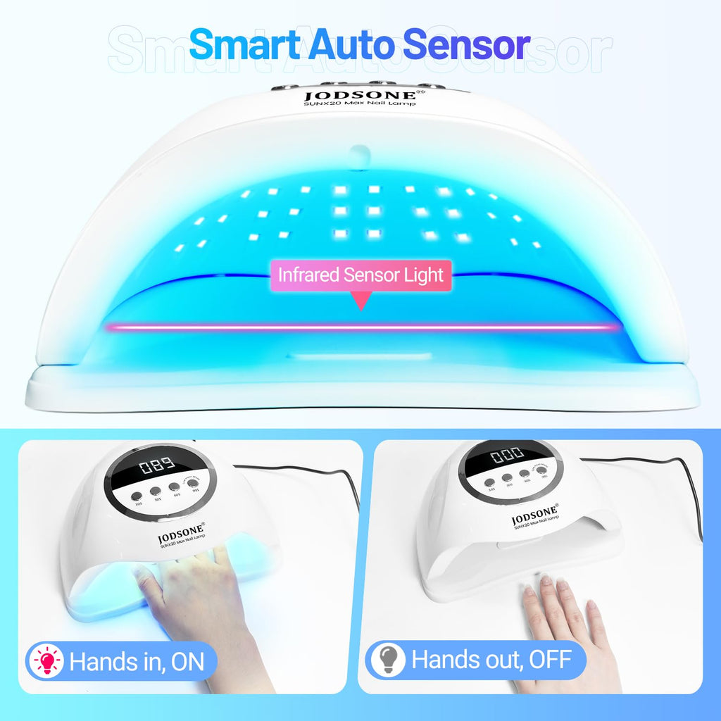 JODSONE U V LED Nail Lamp, Nail Dryer for Gel Polish, Led Light with Automatic Sensor & 4 Timers