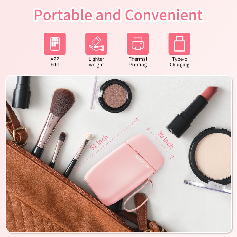 Portable Bluetooth Label Maker for Home Office Organization - Pink