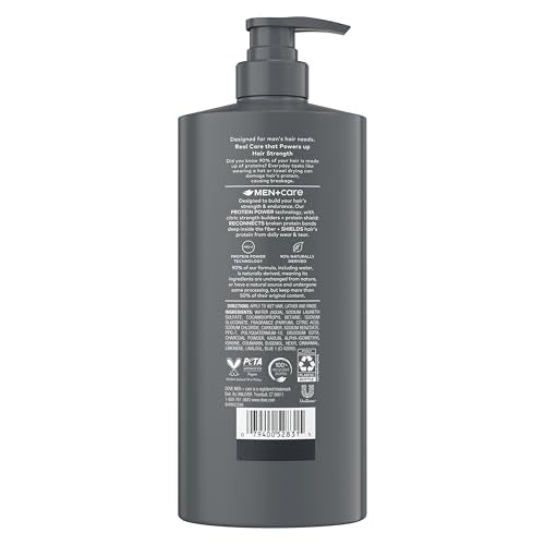 DOVE MEN + CARE Shampoo 1 count Charcoal + Clay for Real Hair that Powers Up Hair Strength, with Deep Purifying Benefits, 28 Fl oz