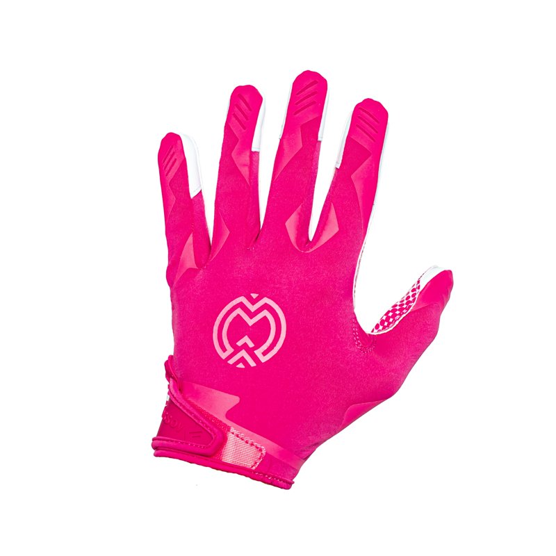 Youth Football Receiver Gloves Pink Medium - ProGrip, Breathable & Secure Fit