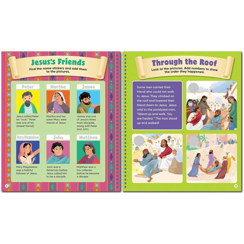 Sticker Activity Book for Kids Ages 3-6 - Stories of Jesus with 225+ Stickers