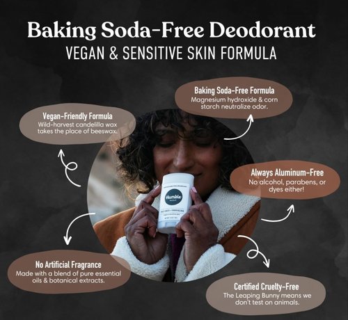 HUMBLE BRANDS Aluminum-Free Deodorant, Vegan and Cruelty- free, Formulated for Sensitive Skin, Palo Santo and Frankincense, 3 Pack, 2.5 Ounce