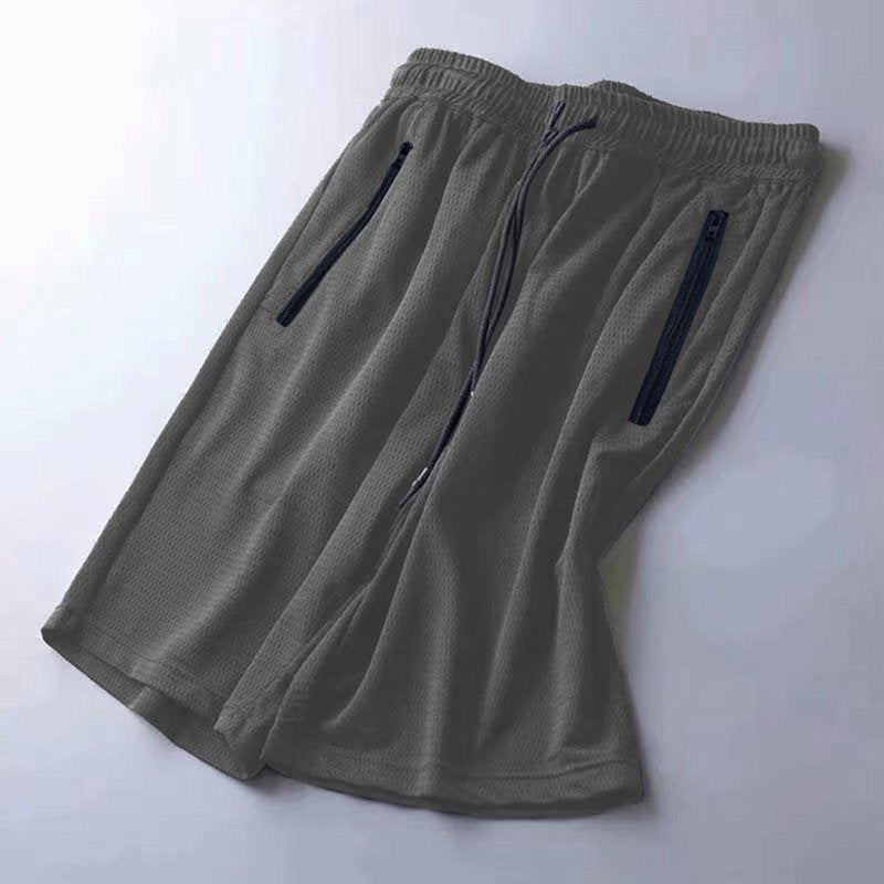 Women's Mesh Running Shorts Quick-Dry Ice Silk Activewear with Zipper Pocket
