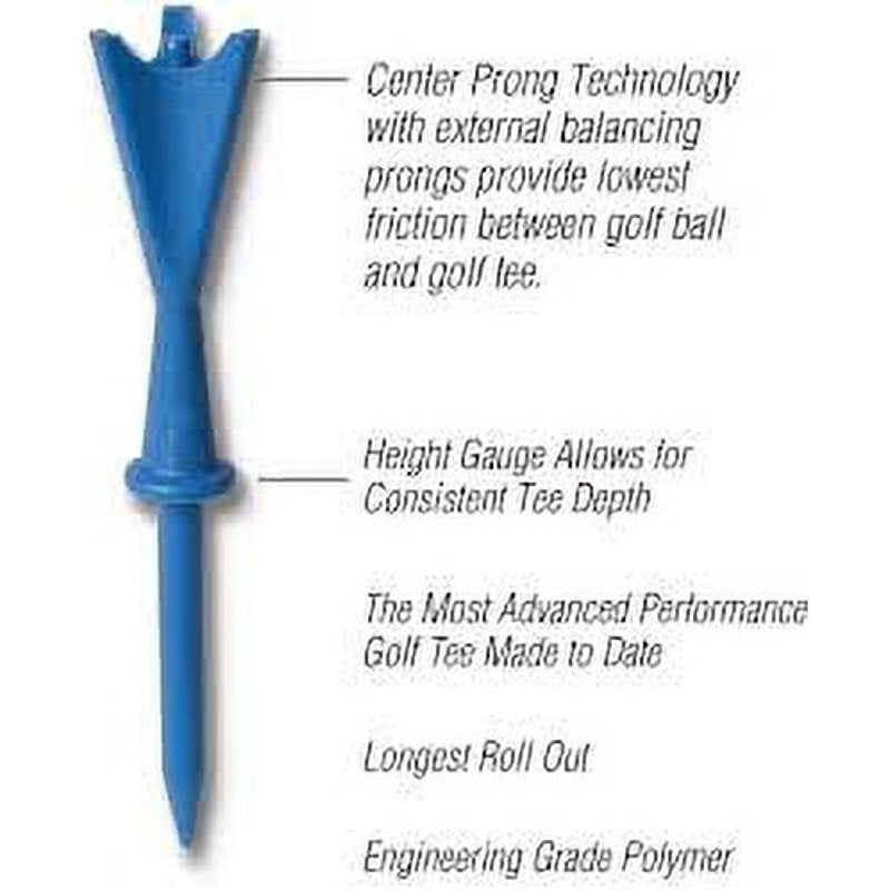 Distance Golf Tees for Low Spin and Maximum Distance - Blue/White Set