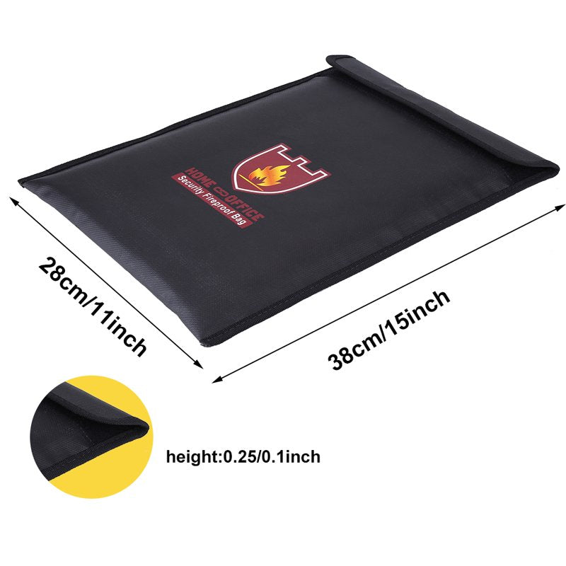 Fireproof Document Bag Waterproof Safe Pouch for Valuables 14x11 Inches