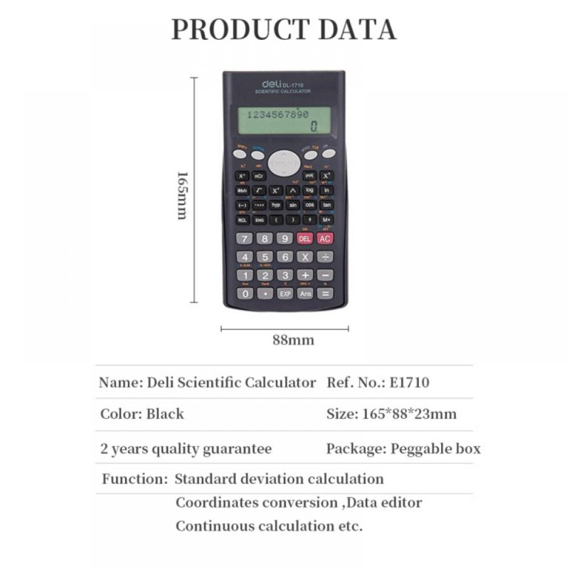 Scientific Graphing Calculator with Large LCD Display - Blue
