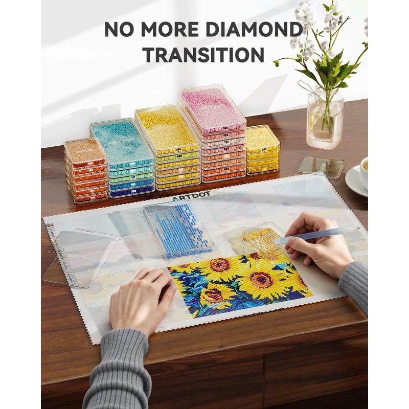 15-Piece Diamond Painting Storage Trays with Lids - Craft Organizer Set