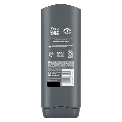 Dove Men+Care Men 4 Count Exfoliating Deep Clean Body & Face Wash For Men with 24-Hour Nourishing Micromoisture Technology 18 oz