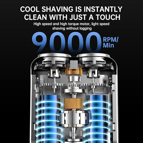 MINI Men's Electric Shaver, Digital Display for Car Use, Wireless Charging, Long Battery Life, Wet/Dry Shaving, Portable Shaver, Light Orange