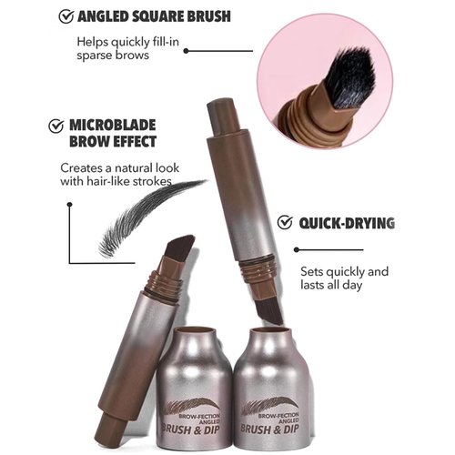 Liftique Brow Brush, Liftique Eyebrow Brush, Liftique - Instant Brow Brush, Brow Fection Angled Brush & Dip (TAUPE*2)