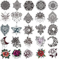 40 Pieces Black Henna Temporary Tattoo Stickers for Women Girls - Lace Indian Mehndi Body Tattoo Sticker for Adults for Arm Leg Hand