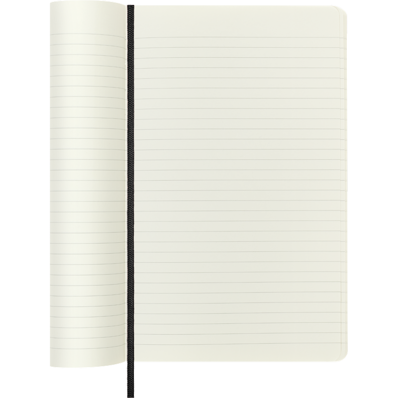 Large Soft Cover Notebook for Writing and Sketching - Ruled, Black