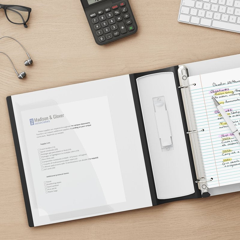 Heavy Duty 5-Inch White Binder - 1270 Sheet Capacity, File Organizer