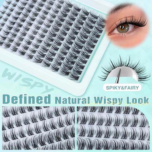 Manga Lash Clusters Kit Fairy Eyelash Clusters Kit Wispy Lash Extension Kit 8-16MM Anime Eyelash Extension Kit Natural Lashes Clusters Spiky Individual Lashes with 2-IN-1 Lash Bond&Seal and Tweezers